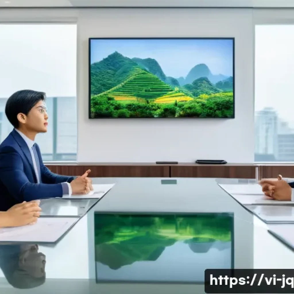 심리적 안전감을 위한 비전 공유의 중요성 - A diverse group of Vietnamese office employees gathered around a modern conference table in a bright...